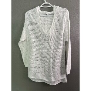 Pure Jill Loose Knit‎ Hooded Sweater Sz M Beachy Cotton Lightweight Casual